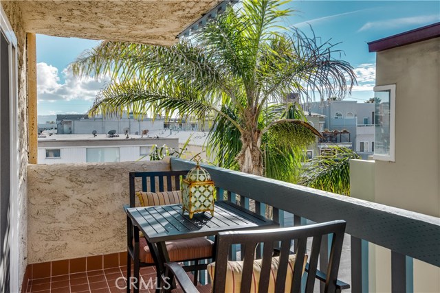 Covered patio with ocean view