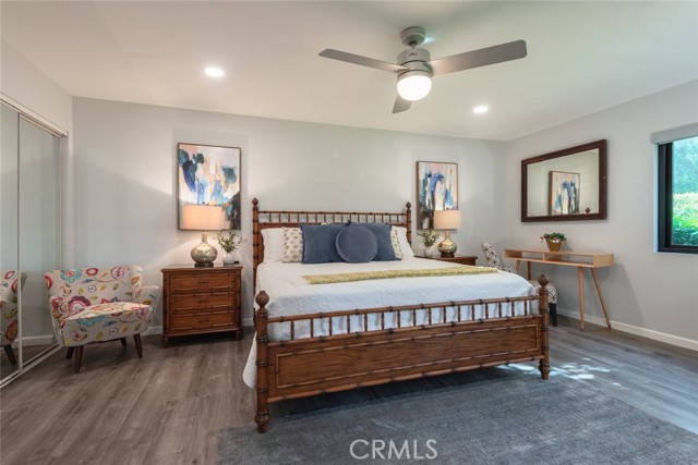 The bedroom is massive and also has custom black-out electric blinds.