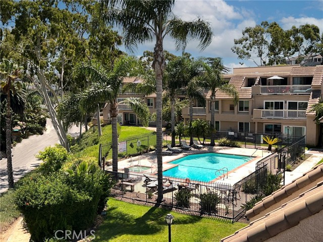 Pool view from balcony.