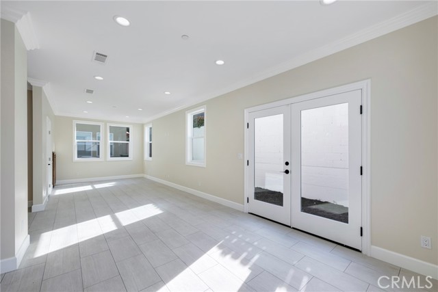 View of living room from dining area.