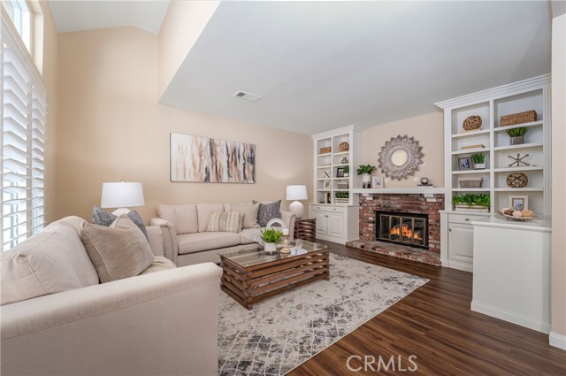 Living room with fireplace