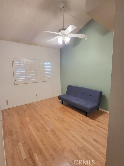 Spacious Bedroom#2.  Cathedral Ceiling Lends Openness.  Ceiling Fan For Cool Breeze.  Plantation Shutters.