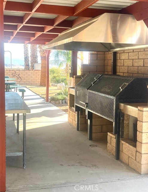 Community BBQ with dining area