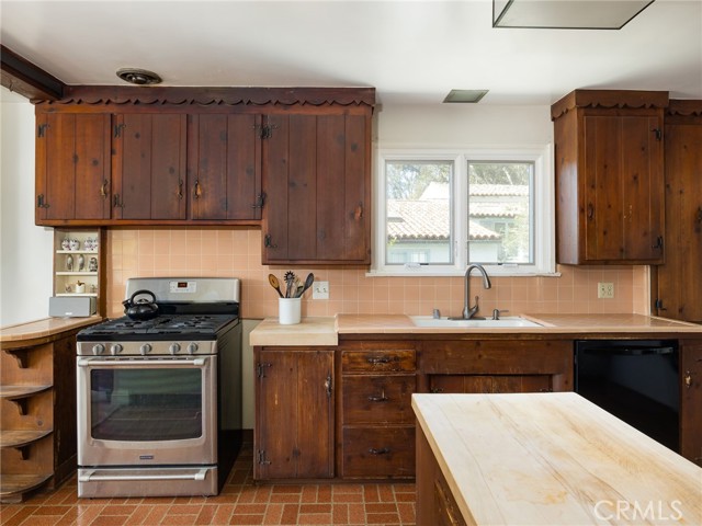 kitchen window looks out to the western side of the house