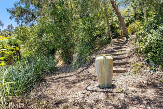 Another fountain lines the property.