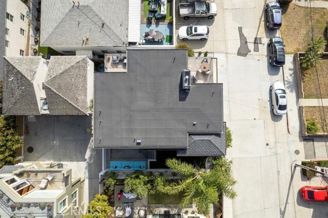 Drone shot facing down from above the property
