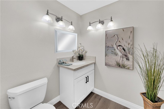 Half Bath Downstairs has New Vanity with Quartz Countertop