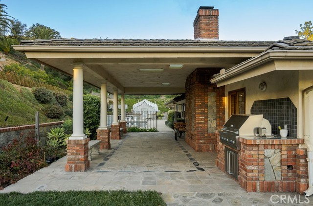 Wrap around Patio with Blackberry and Coffee Bean Garden