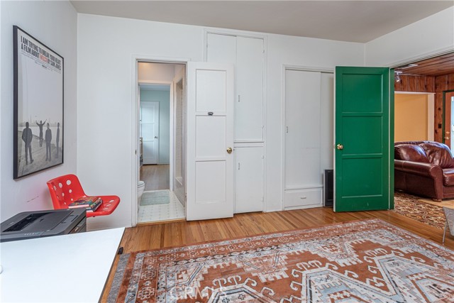 The third bedroom or office has its own entrance from the family room.