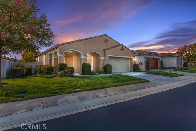 1575 Turtle Beaumont, California BEST BUY in Premier Four Seasons 55+ Community! Don't miss the opportunity to plant roots in this prime community offering every amenity you can think of! This home offers a lovely entry way just off an open concept living area. A lovely Dining Area off the Kitchen featuring Large Kitchen with Island that also features additional storage. Ample counter space, a pantry and stainless steel appliances all add to this home's appeal. The layout offers a den off the entry, and second bedroom and guest bath on one side. With a split floor plan, also offers the executive suite on the other side for privacy which has access to the backyard, too. The executive suite features attached bath with separate Soaking tub, Walk in shower, and dual vanities plus HUGE CLOSET! The backyard is fully landscaped for easy maintenance and absolutely beautiful. Let the warm afternoon sun and shady mature landscape let you relax in your new home! Community maenities include clubhouse, pool, bocce ball, pickle ball and much more! Just outside the gated entrance is everything you will need as far as shopping and medical is concerned as well!
