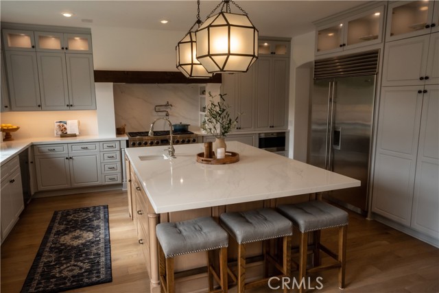 Spacious kitchen with large center island.