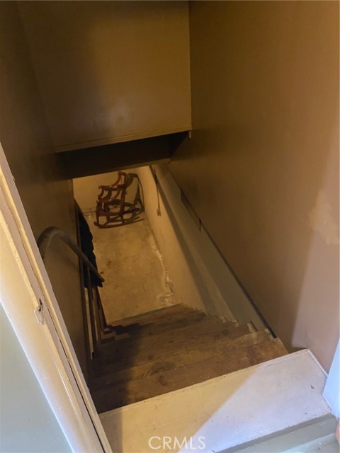 basement stairs.  Be careful walking down to the wine celler? pool table room?