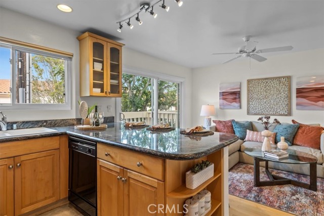 Kitchen and family room