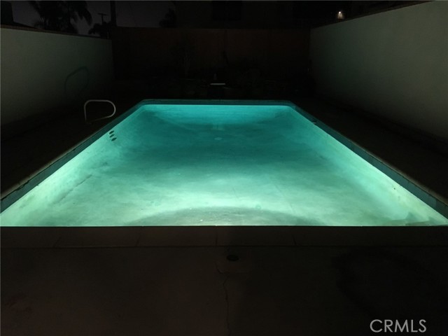 Pool at night. Lights and also heated.