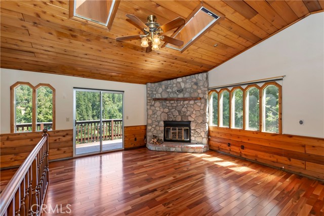 Stone fireplace