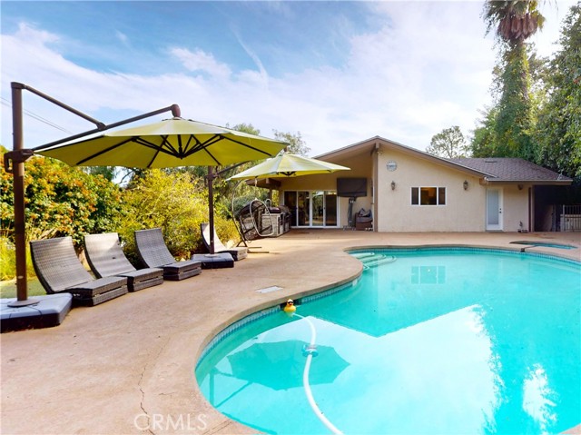 Looking back toward the house from far side of the pool