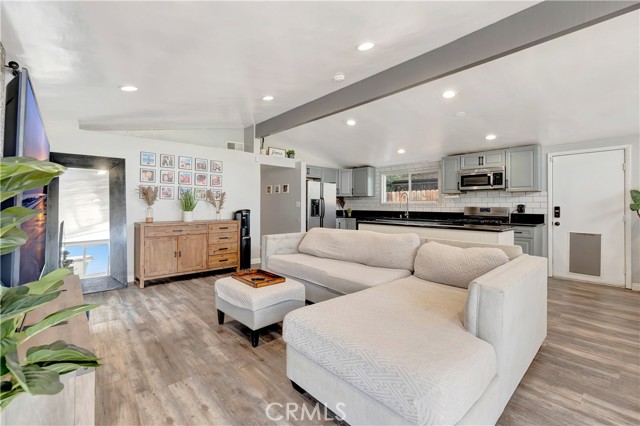 Living room with recessed lighting modern finishes