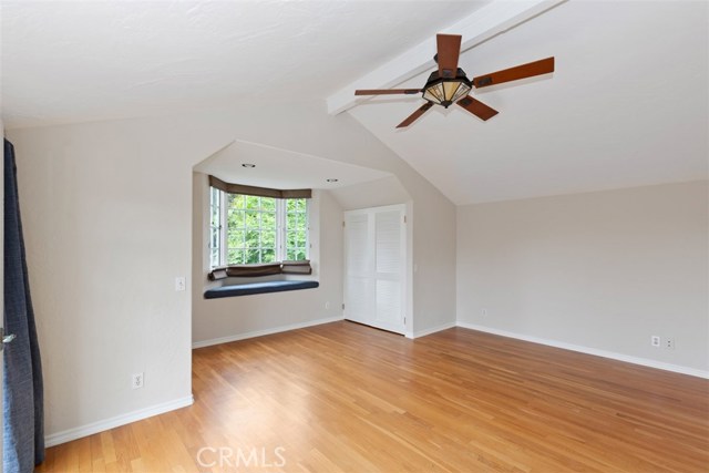 BAY WINDOW IN MASTER BEDROOM CEILING FANS, TWO MATCHING CLOSETS