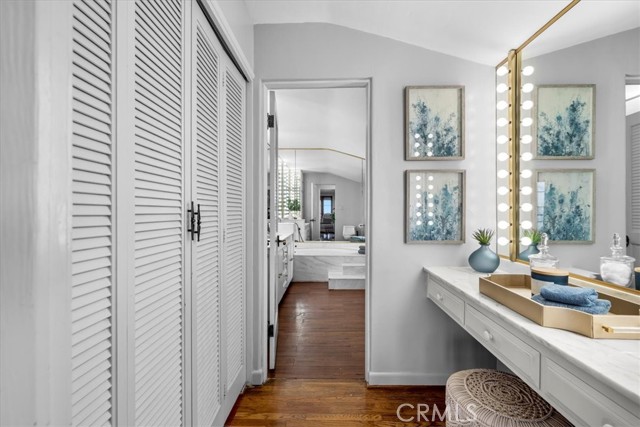 Primary closet and vanity area