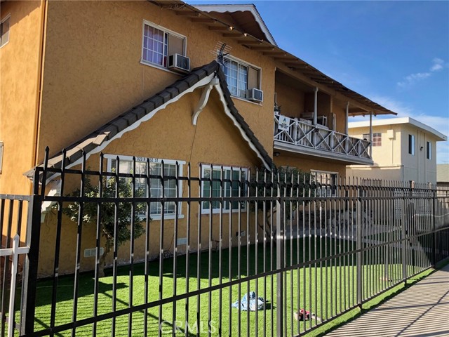 gated front and back, 6 enclosed garages, some windows have been replaced for double pane windows, downstairs units have tile floors upstairs units laminate wood flooring, laundry room, not in use at this time, Long term tenants with upside on rents, units are large size and they all come with a garage, also a interior type of patio area, synthetic grass upfront,