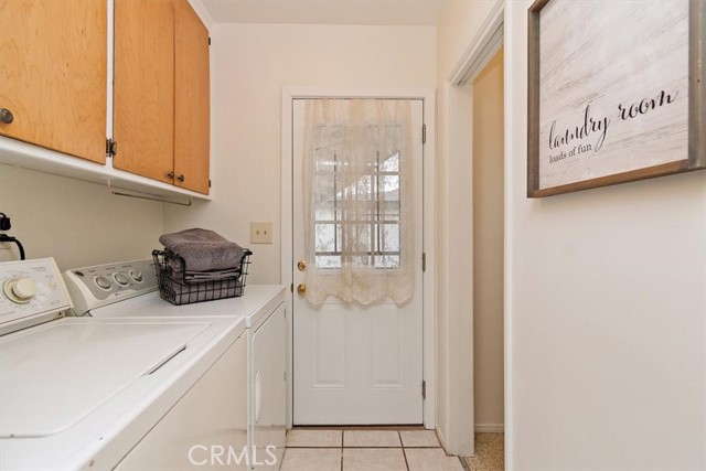 Laundry Room and door to backyard