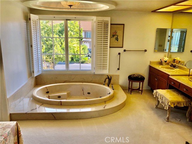 Master bathroom whirlpool tub