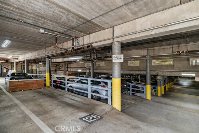 Extra long parking space with storage