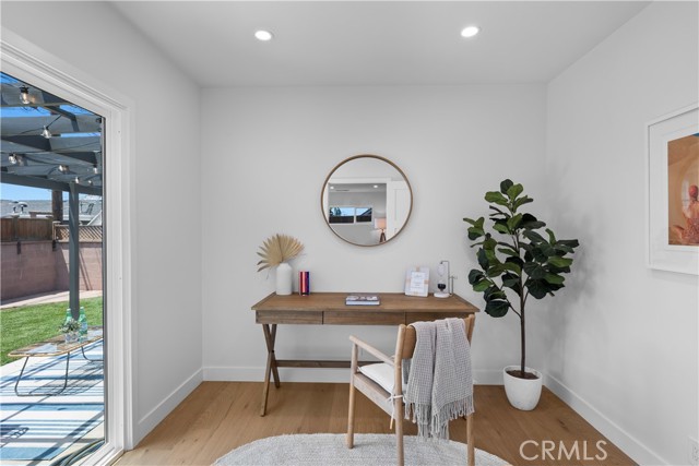 Private office overlooking the back yard.