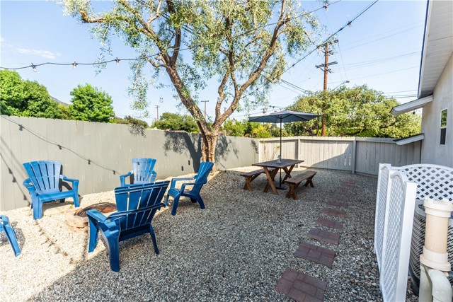 side yard area with firepit