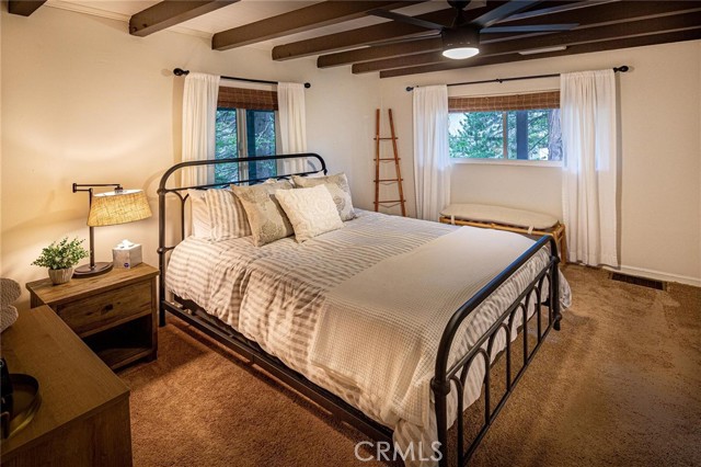 Downstairs bedroom with step in shower