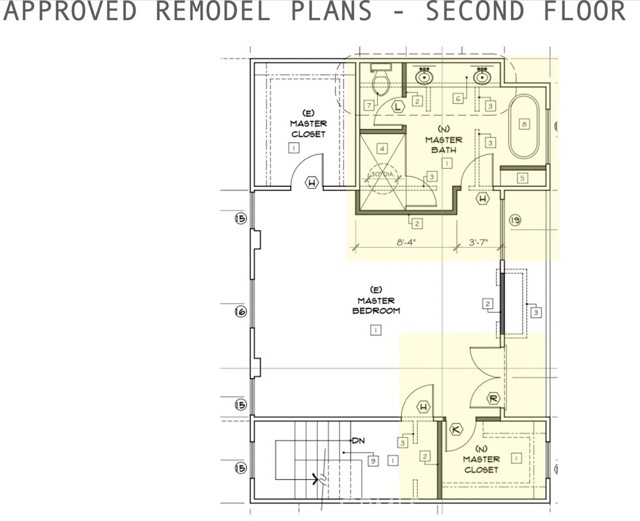 Remodeled second level floor plan