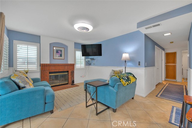 Family room, tile floor