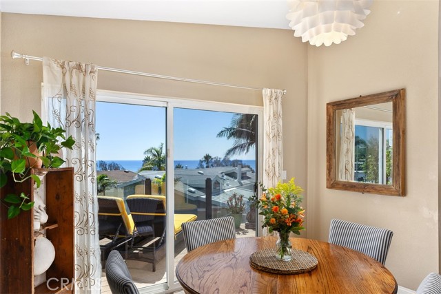 Sliding glass door to the outside deck space