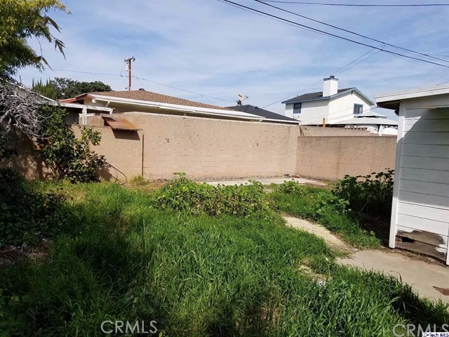 More yard behind the garage.