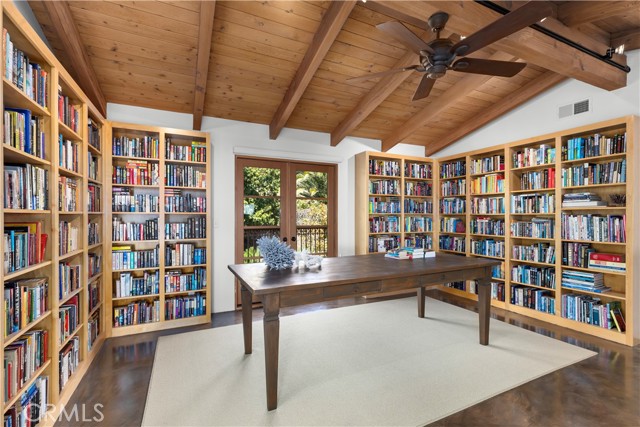 A library to die for opens to rear facing balcony