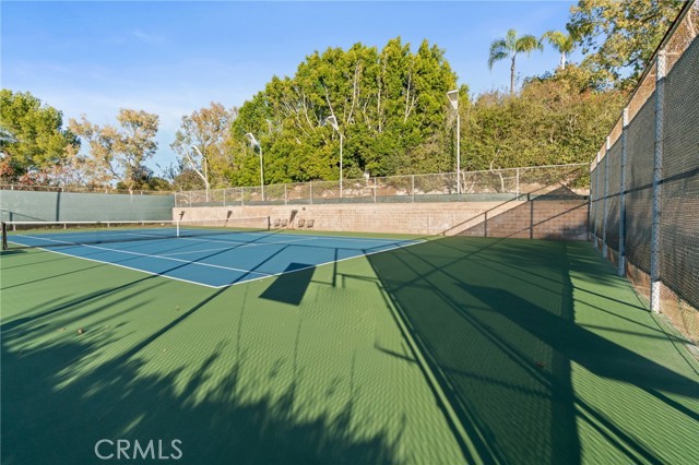 Two Lighted tennis courts give you room to enjoy a quick game with friends.