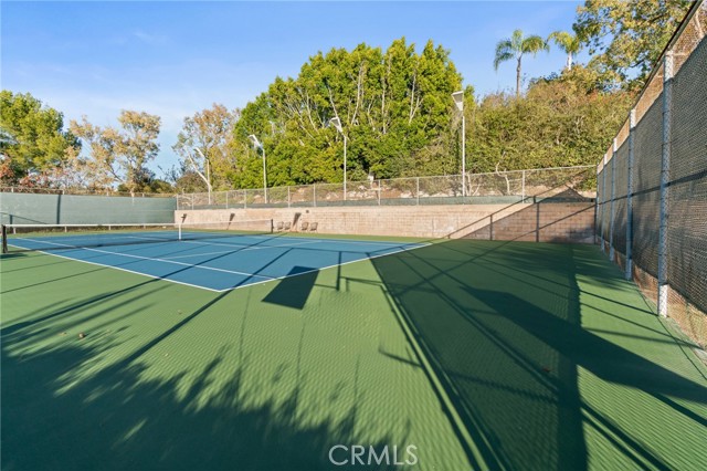 Two Lighted tennis courts give you room to enjoy a quick game with friends.