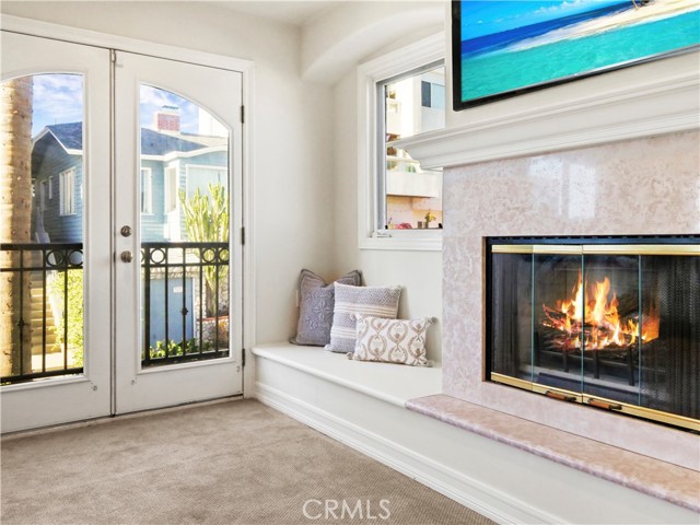 master bedroom with fireplace & 2 walk in closets