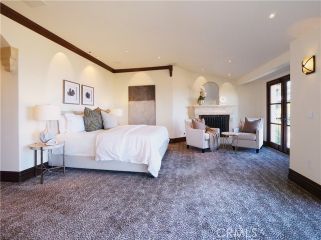 Primary bedroom with custom carpet