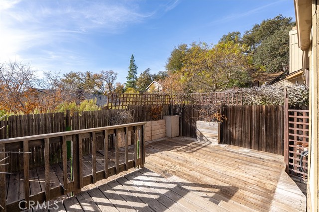 Back patio offers space to spread out.