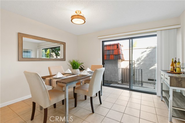 dining room with access to back patio