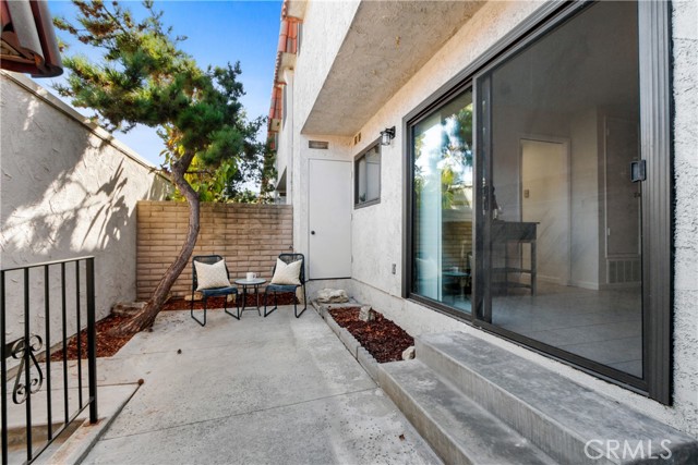 private patio with direct garage access