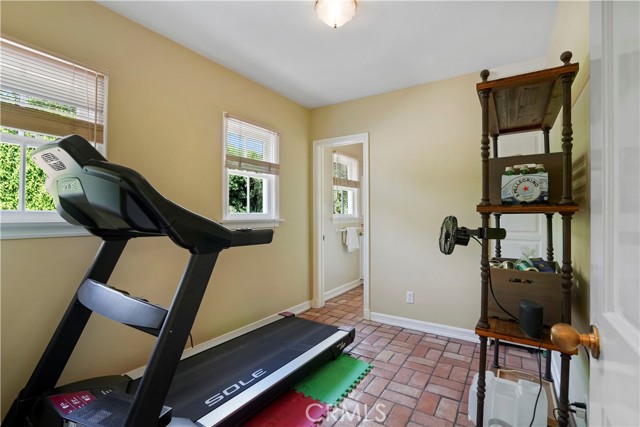 bedroom used as exercise room