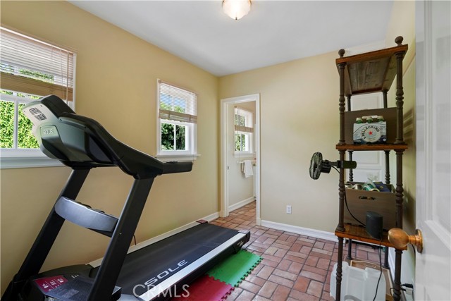 bedroom used as exercise room