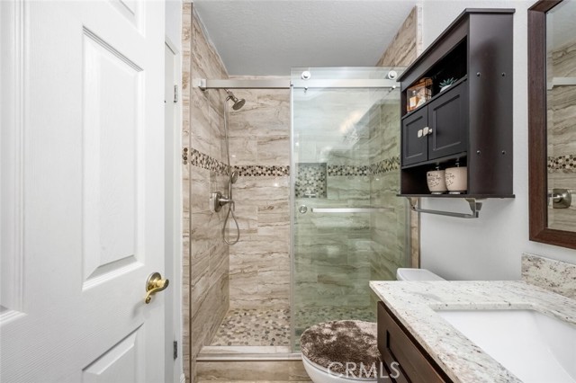 Fashionable downstairs bathroom.