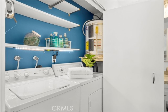 Laundry room with sliding doors