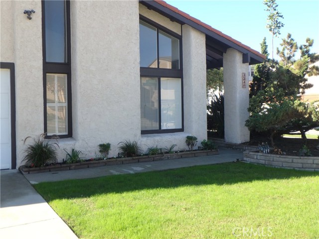 Close up view of the front of the house