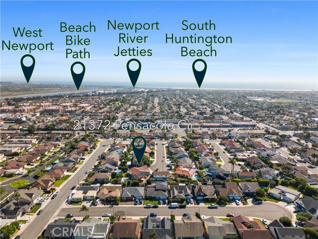 Just minutes away to West Newport Beach, bike path, Newport River Jetties and South Huntington Beach!