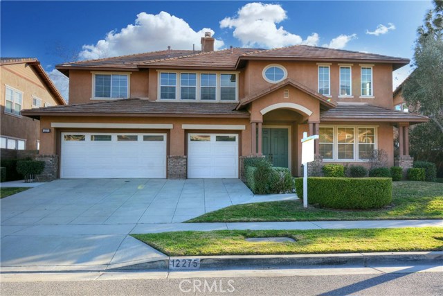 12275 Keenland Drive Rancho Cucamonga, California This gorgeous former model home located in highly desired neighborhood and award winning schools. Double front door entry invite you with vaulted ceilings and bright inside with natural lights.Open floor plans with 3 bedrooms, 3 bathrooms, and an office/bonus room on the main level pus a loft upstairs. Laminate wood floor throughout all up and downstairs. two fireplaces one in family room and the master bedroom.Wood blinds with custom window curtains. Morden kitchen with lots of cabinetry ,a huge island, eating area, granite counter top, stainless silver appliances, dual ovens and a billing desk. Formal living room and dinning room. Family room with built- in cabinets. Downstairs office/ dan has a double door entry access to backyard.also can be easily convert to bedroom. 2nd floor features a loft with enjoying beautiful mountain views. Master suite with double entry door, Elegant master bath with dual his and her vanities, separate bath tub and shower, and a very large size of built in closets. master bedroom has access door to the patio for relaxing and enjoying city light views. Convenient laundry room with lots of cabinets and a sink. 3 car attached garage. And Much More.....
