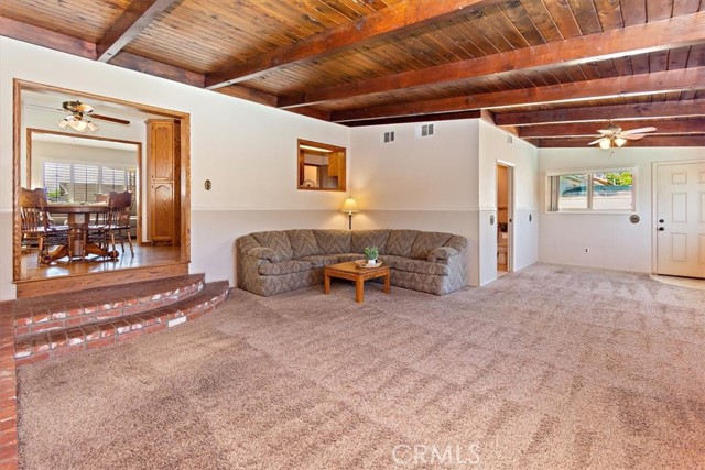 Kitchen/dining room to large family room.